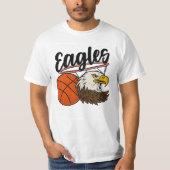 Eagles Basketball Mascot Design – Bold Sports t-sh T-shirt (Voorkant)