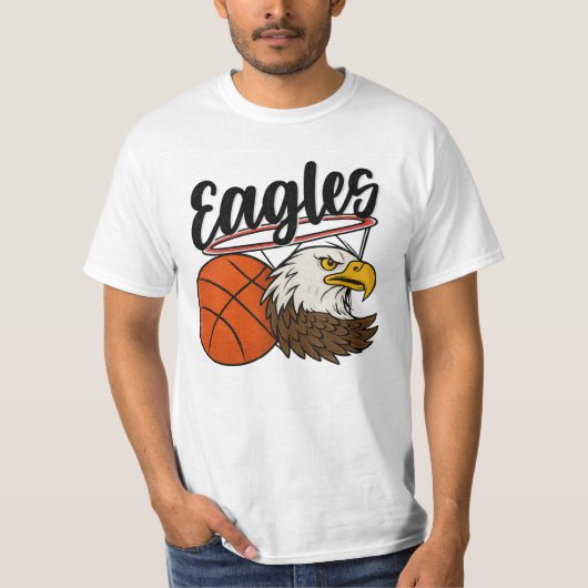 Eagles Basketball Mascot Design – Bold Sports t-sh T-shirt (Voorkant)