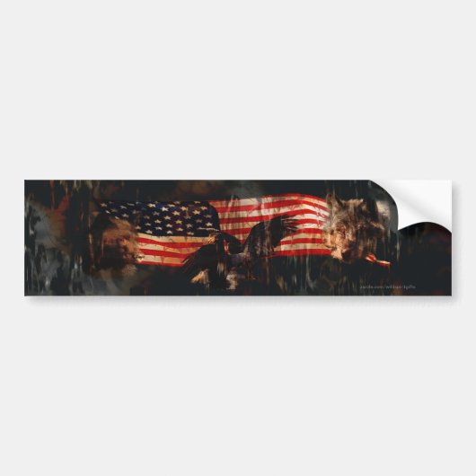 Eagles, Beer, Wolf, Amerikaanse vlag US Patriottis Bumpersticker (Voorkant)