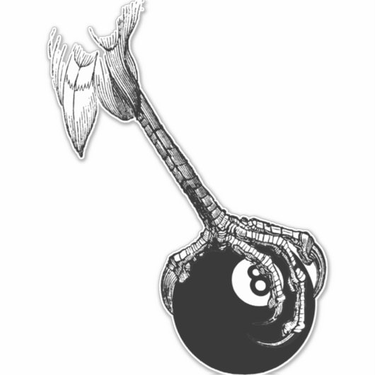 Eagles Claw 8 ball Pool Billiards Game Art Sticker (Voorkant)