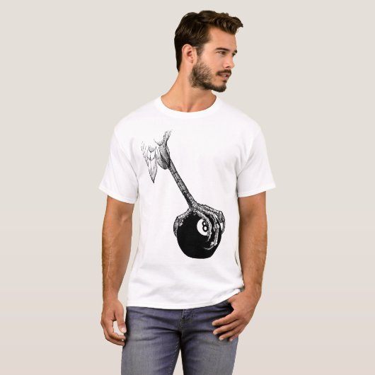 Eagles Claw 8 ball Pool Billiards Game Art T-shirt (Voorkant volledig)