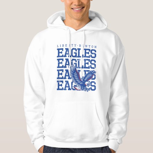 Eagles Distressed LB, GraphicLoveShop Hoodie (Voorkant)