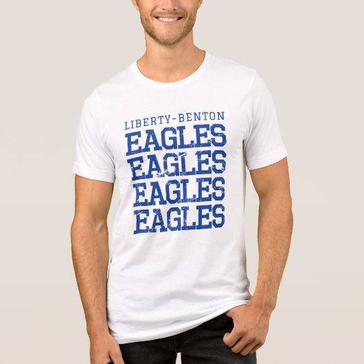 Eagles Distressed LB, GraphicLoveShop Tri-Blend Shirt (Voorkant)