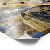 Eagles en ruw water foto afdruk (Hoek)