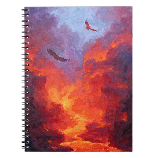 Eagles Fiery Sunset Sky Notitieboek (Voorkant)