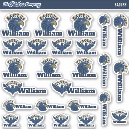 Eagles gepersonaliseerde naamlabels | Stickers van (Voorkant)