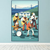 Eagles Hotel California parodie Canvas Afdruk (Insitu (Houten vloer))