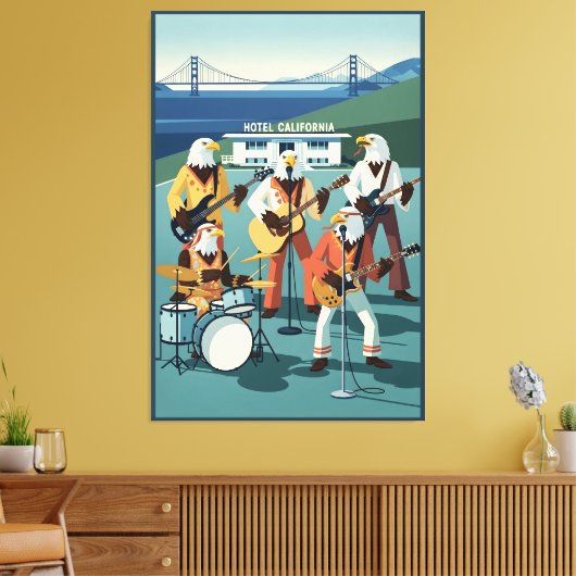 Eagles Hotel California parodie Canvas Afdruk (Insitu (Woonkamer))