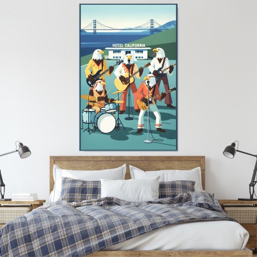 Eagles Hotel California parody Canvas Afdruk (Insitu (Slaapkamer))