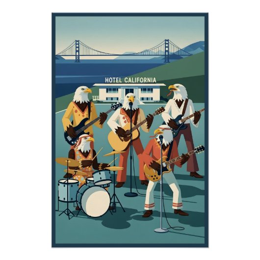 Eagles Hotel California parody Perfect Poster (Voorkant)