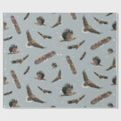 Eagles in sneeuw cadeaupapier (Vlak)