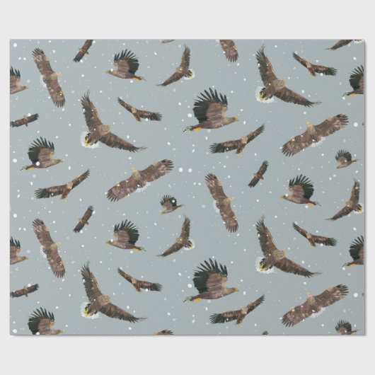 Eagles in sneeuw cadeaupapier (Vlak)