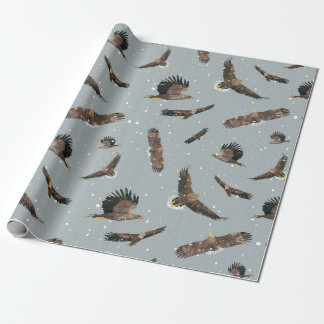 Eagles in sneeuw cadeaupapier