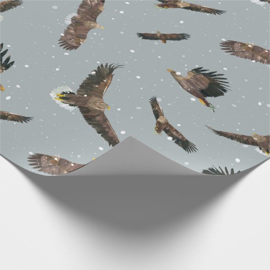 Eagles in sneeuw cadeaupapier (Hoek)