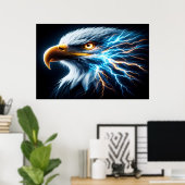 ]Eagles kijken te midden van de bliksem Poster (Thuiskantoor)