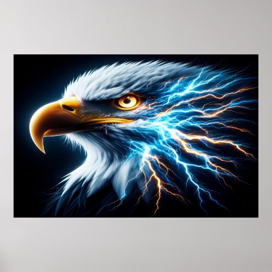 ]Eagles kijken te midden van de bliksem Poster (Voorkant)