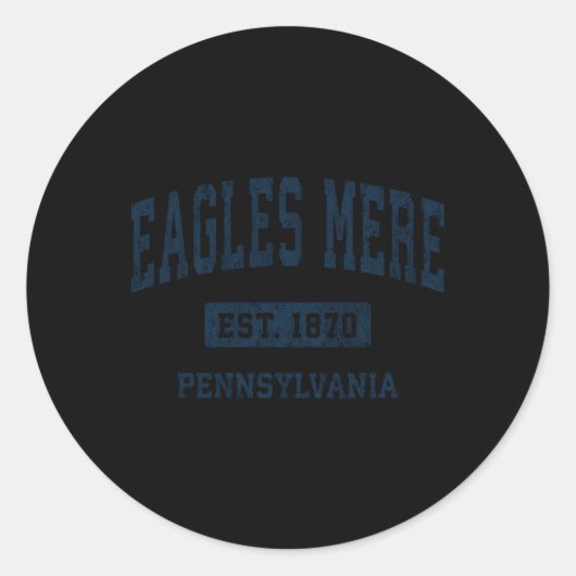 Eagles Mere Pennsylvania PA atletische sporten Ronde Sticker (Voorkant)