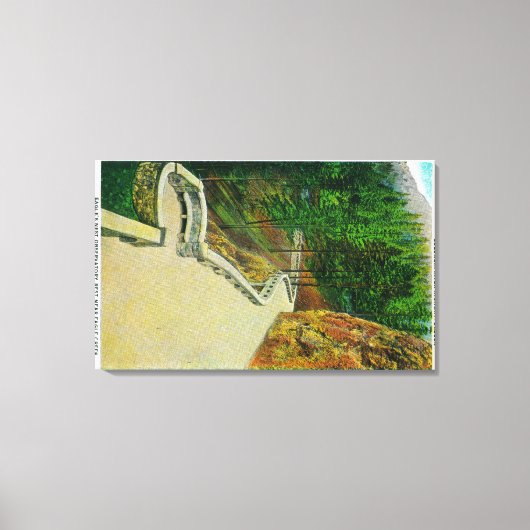 Eagle's Nest Observatory on Columbia River Canvas Afdruk (Voorkant)