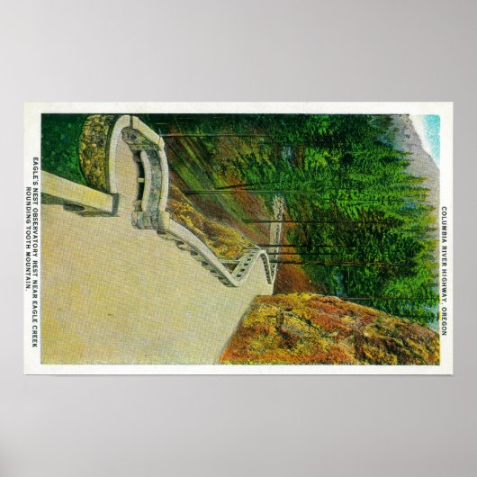 Eagle's Nest Observatory on Columbia River Poster (Voorkant)