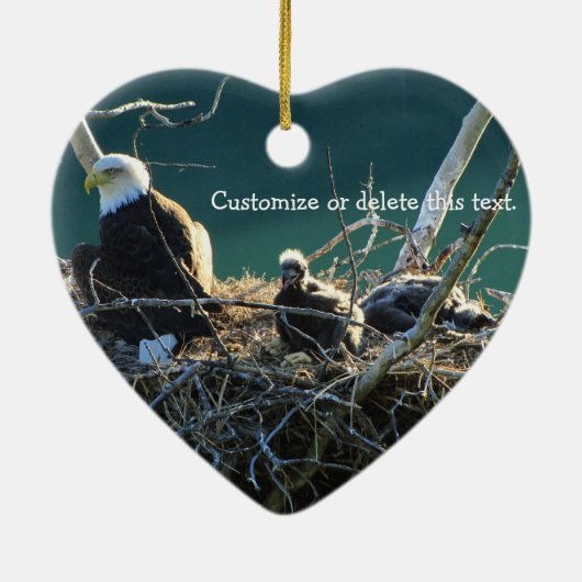 Eagles' Nest; Personaliseerbaar Keramisch Ornament (Achterkant)