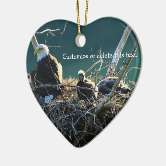 Eagles' Nest; Personaliseerbaar Keramisch Ornament (Links)