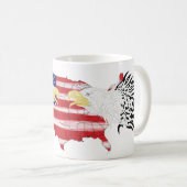 Eagles Over America Pained Flag Coffee Mok (Voorkant rechts)