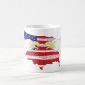 Eagles Over America Pained Flag Coffee Mok (Center)