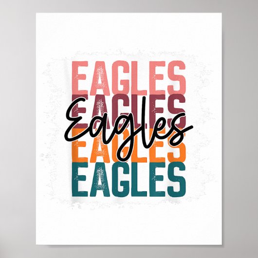 Eagles School Sports Fan Team Spirit Poster (Voorkant)
