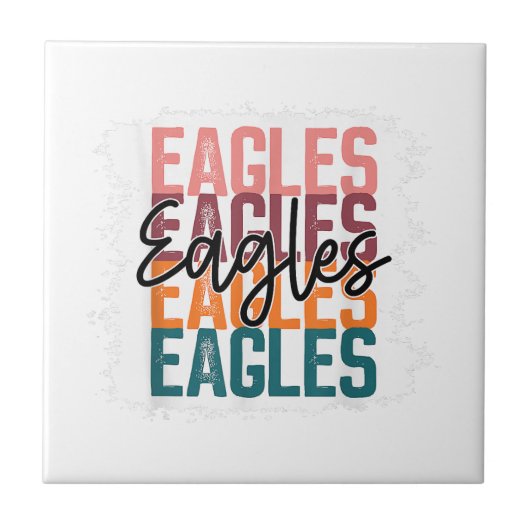Eagles School Sports Fan Team Spirit Tegeltje (Voorkant)