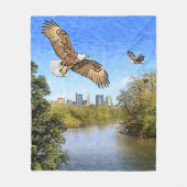 Eagles Scioto River Columbus Ohio Fleece Deken (Voorkant)