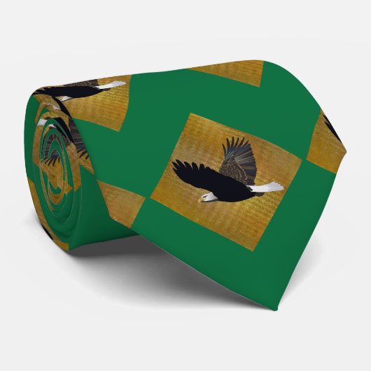 Eagles Sport Groene Gouden Ketting Stropdas (Opgerold)