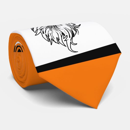 Eagles Sport Sinaasappel Witte stropdas (Opgerold)