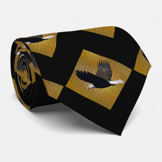 Eagles Sports Black Gold Necktie Stropdas (Opgerold)