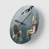 Eagles, theepoel en woudvlokken ronde klok (Hoek)