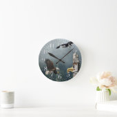 Eagles, theepoel en woudvlokken ronde klok (Huis)