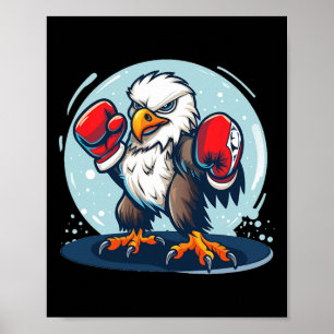 Eagle's vechten met bokshandschoenen voor een cool poster