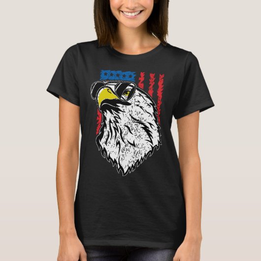 Eagles vliegende zonnebril en Amerikaanse vlag T-shirt (Voorkant)