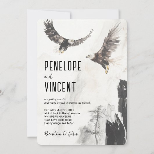 Eagles vlucht 2 waterverf kunst kaart (Voorkant)