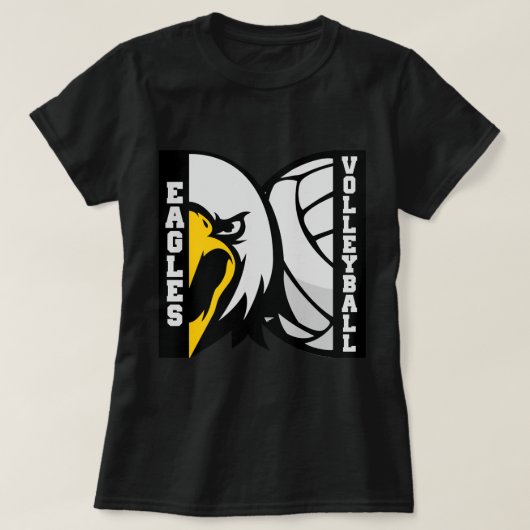 Eagles Volleyball Mascot Logo T-shirt (Design voorkant)
