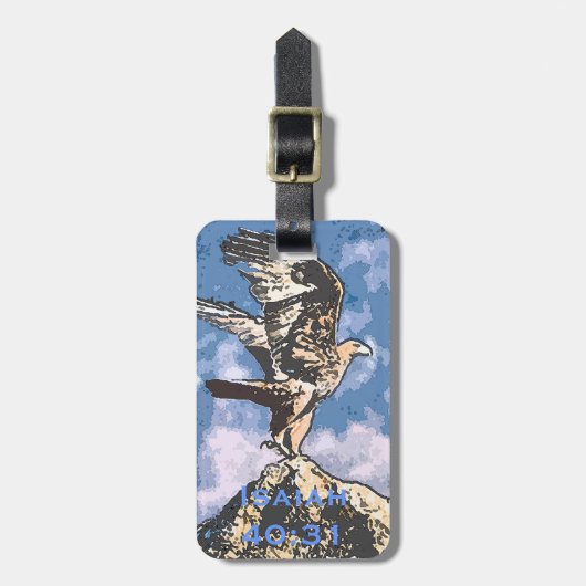 Eagles Wings - Isaiah 40:31 Bagagelabel (Voorkant verticaal)