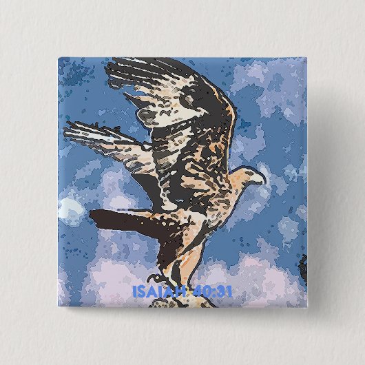 Eagles Wings - Isaiah 40:31 Vierkante Button 5,1 Cm (Voorkant)