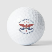 Eagle's Wings Scripture Exodus 19:4 Red/Blue Golfballen (Voorkant)