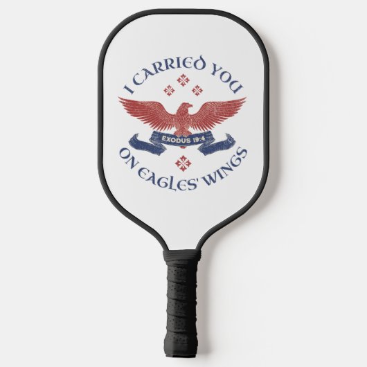 Eagle's Wings Scripture Exodus 19:4 Red/Blue Pickleball Paddle (Achterkant)