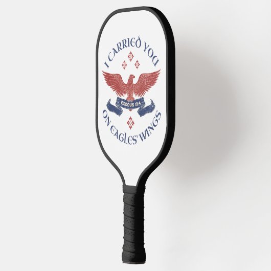 Eagle's Wings Scripture Exodus 19:4 Red/Blue Pickleball Paddle (Links)