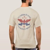 Eagle's Wings Scripture Exodus 19:4 Red/Blue T-shirt (Achterkant)