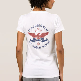 Eagle's Wings Scripture Exodus 19:4 Red/Blue T-shirt