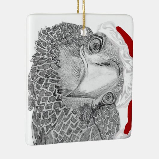 Eaglet E9 zegt: Wie is dat? kerstversiering Keramisch Ornament (Rechts)