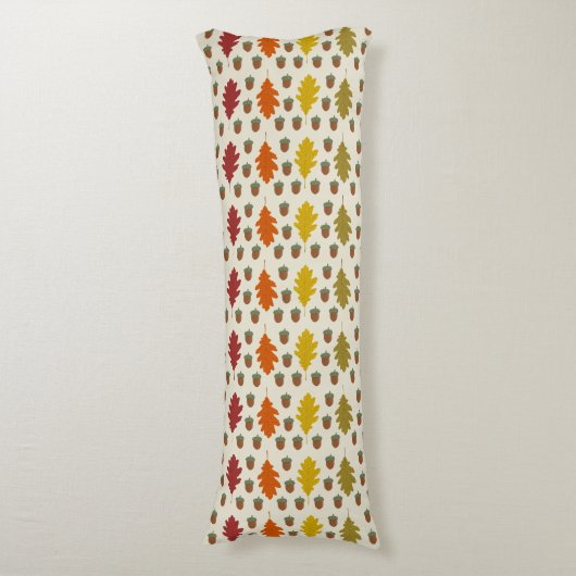 Eak-bladeren en Aak-Herfst herfst gepatterd Lichaamskussen (Voorkant Verticaal)