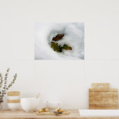 Eak-bladeren in de sneeuwvakantiekaart, afdruk van poster (Keuken)