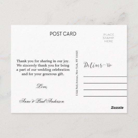 Eak-boom met deers Hartelijk dank Briefkaart (Achterkant)